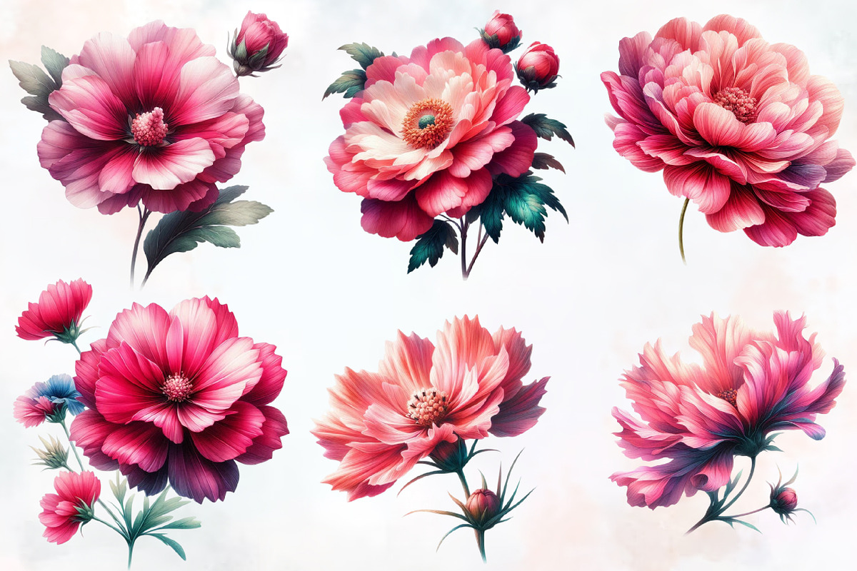 Abstract Flowers Sublimation Clipart, an Illustration by Designworld (Photo 2 of 4)