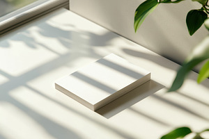 Stack of Blank Cards in Sunlight Min, a Background Photo by Pixeness Studio