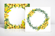 Floral and decor set (yellow color), a Decorative Illustration by Color and Decor (Thumbnail 3 of 5)