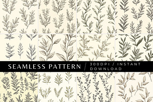 12 Still Leaves Seamless Patterns