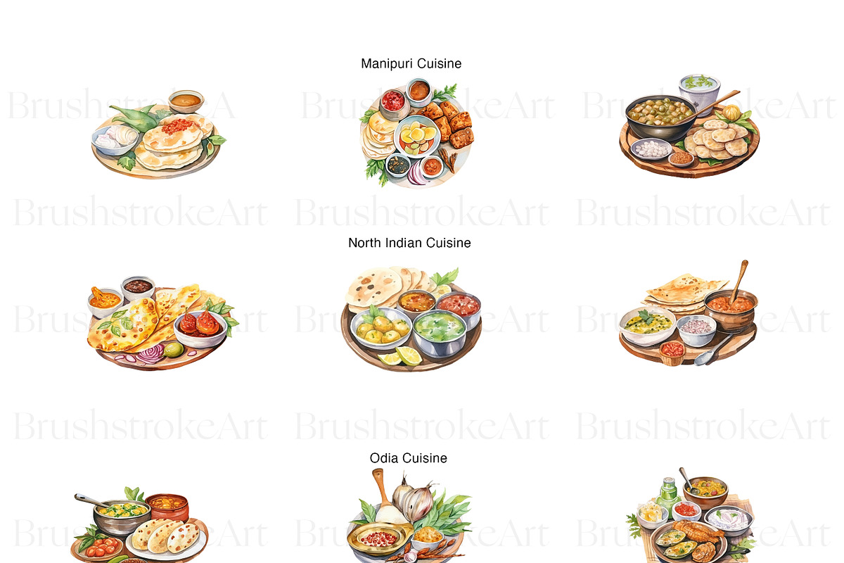 Watercolor Indian Food Clipart, Dish, a Food Illustration by BrushstrokeArtGB (Photo 3 of 11)