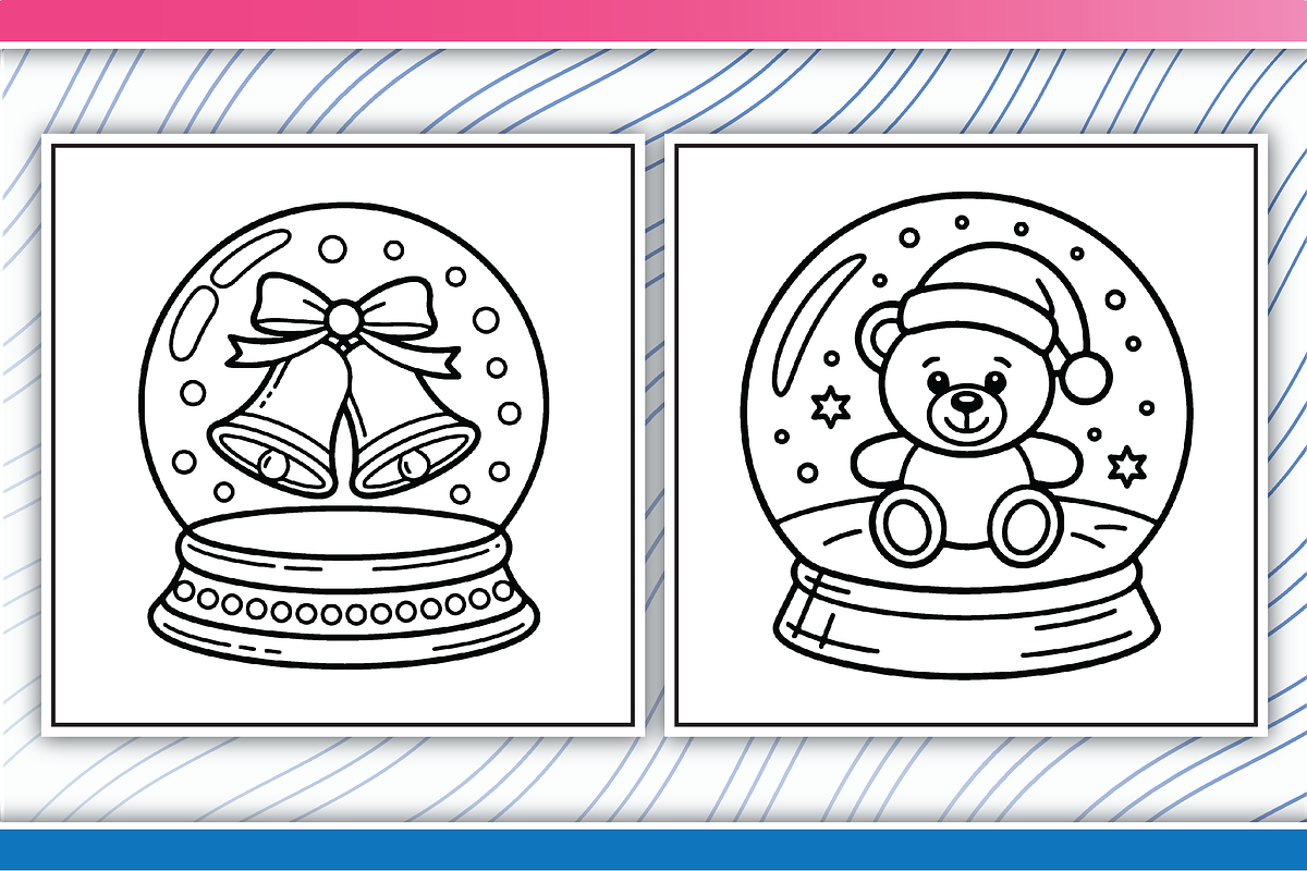 Christmas Snow Globe Coloring Pages, an Illustration by LightExpress (Photo 3 of 4)