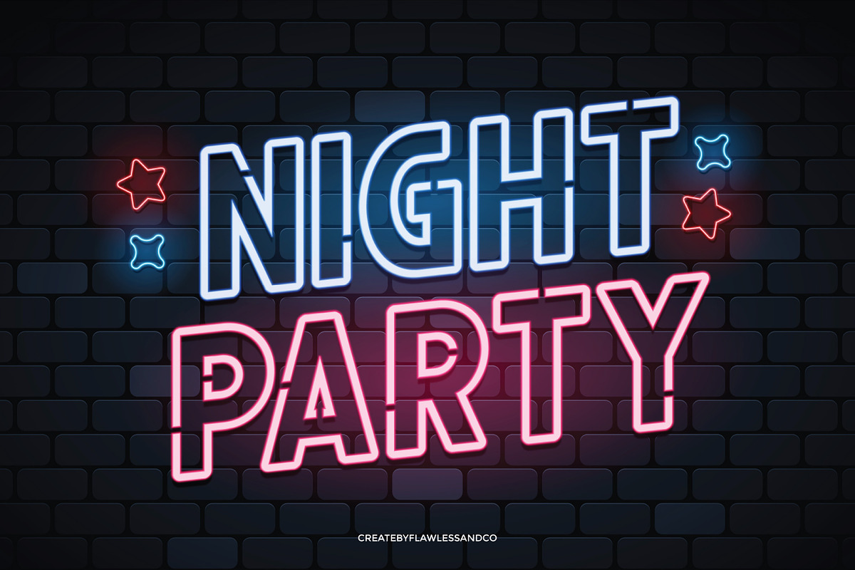 Neonism – Futuristic Neon Typeface, a Font by Flawless And Co (Photo 2 of 10)