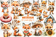 Cute Summer Baby Fox Clipart, a Seasonal Illustration by Designworld (Thumbnail 1 of 5)
