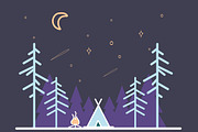 Outline Camping Labels + Elements, a Background Graphic by 2dvillShop (Thumbnail 8 of 13)