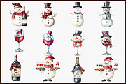 Snowman Christmas Wine Sublimation P, an Illustration by Sublimation Artist (Thumbnail 3 of 6)