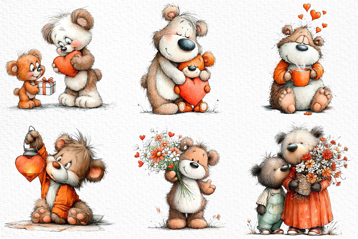 Whimsical Mothers Day Bear Clipart, an Illustration by Craft Nest (Photo 5 of 12)