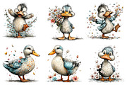 Whimsical Spring Duck Clipart, an Illustration by Dream Creation (Thumbnail 5 of 7)