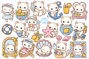 Cute Kawaii Cat Clipart PNG Bundle, an Animal Illustration by Blumensdiary (Thumbnail 3 of 11)
