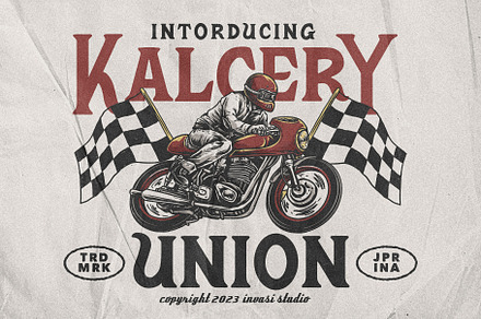Kalcery Union - Vintage Display Font, a Serif Font by Invasi Studio
