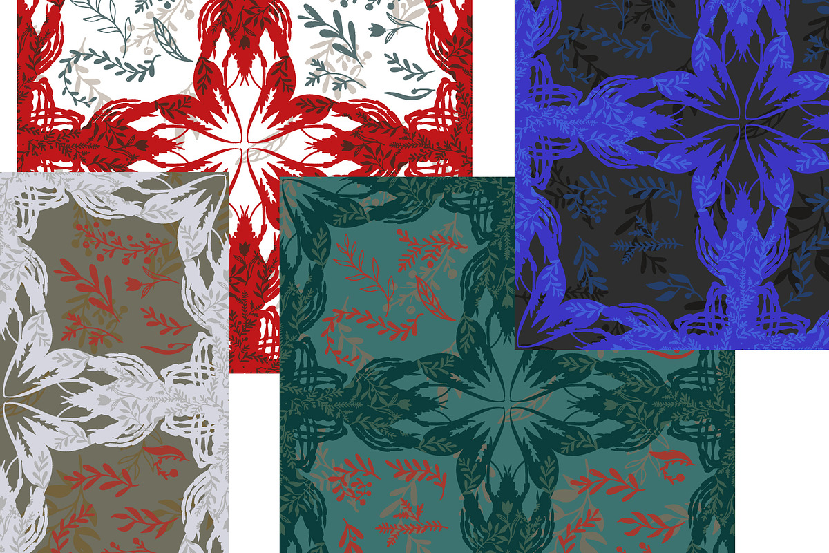 Lobster Meadow Lace Folk, a Pattern Graphic by NayaChu (Photo 6 of 11)