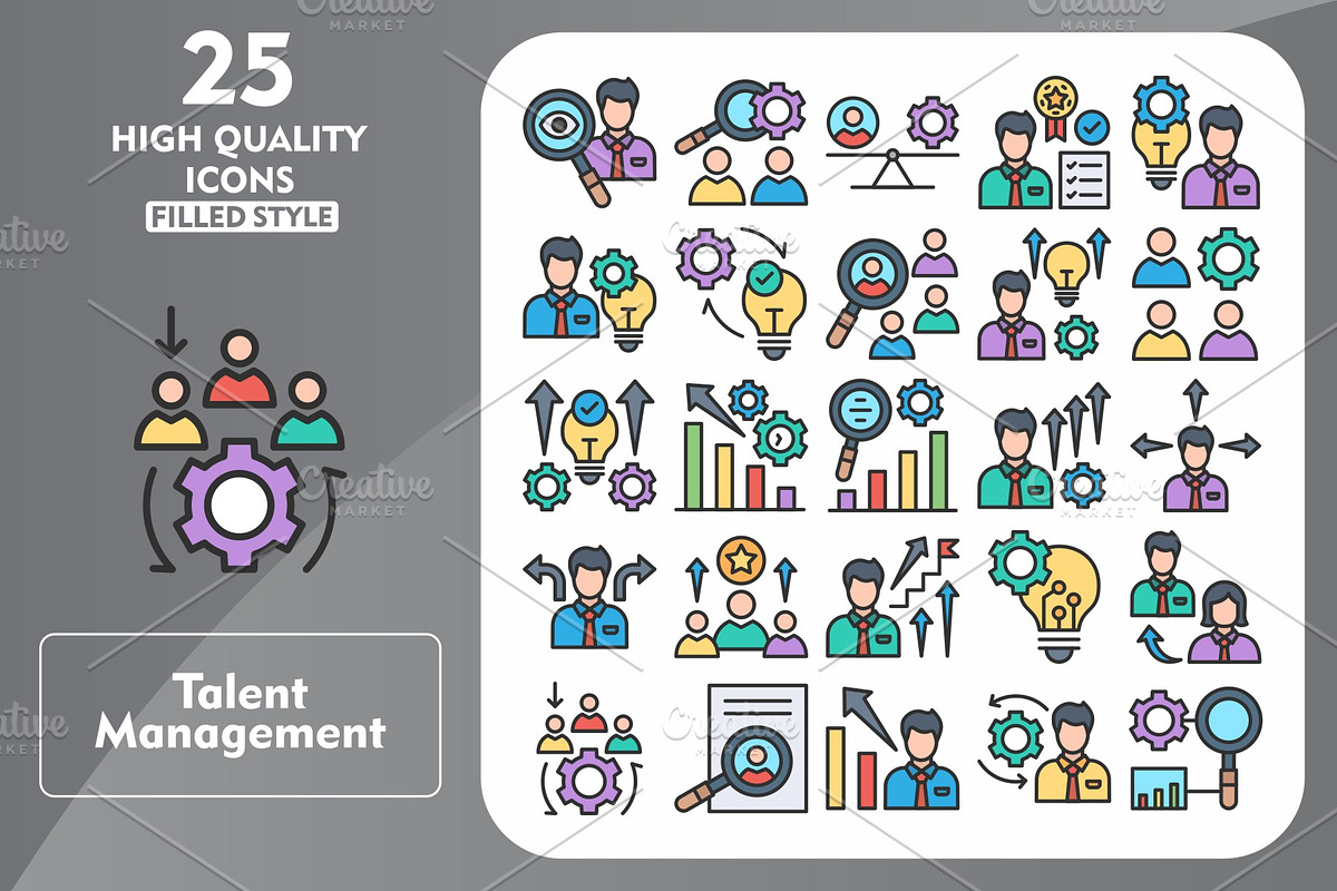 25 Talent Line Filled Icons, an Icon by Pexelpy
