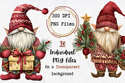 Watercolor Whimsical Gnomes PNG, an Illustration by NiiiNArt (Thumbnail 4 of 6)