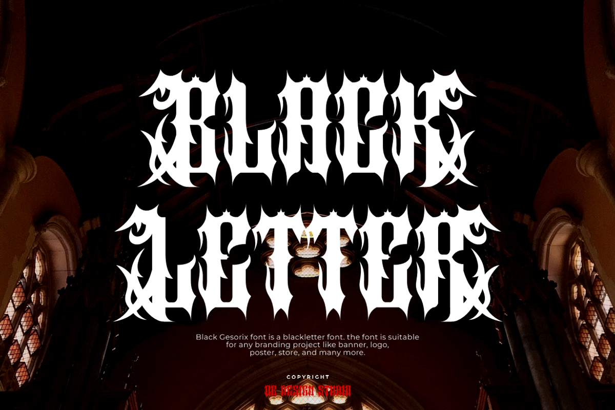 Black Gesorix - Gothic Font, a Blackletter Font by QR Design Studio (Photo 2 of 8)