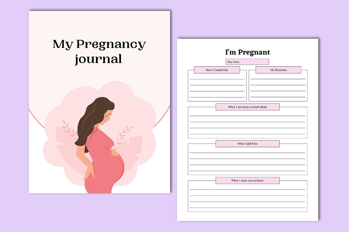 Editable MY Pregnancy Journal Canva, a Stationery Template by Shumaya (Photo 5 of 5)