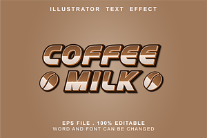 Coffe Milk Text Effect Editable