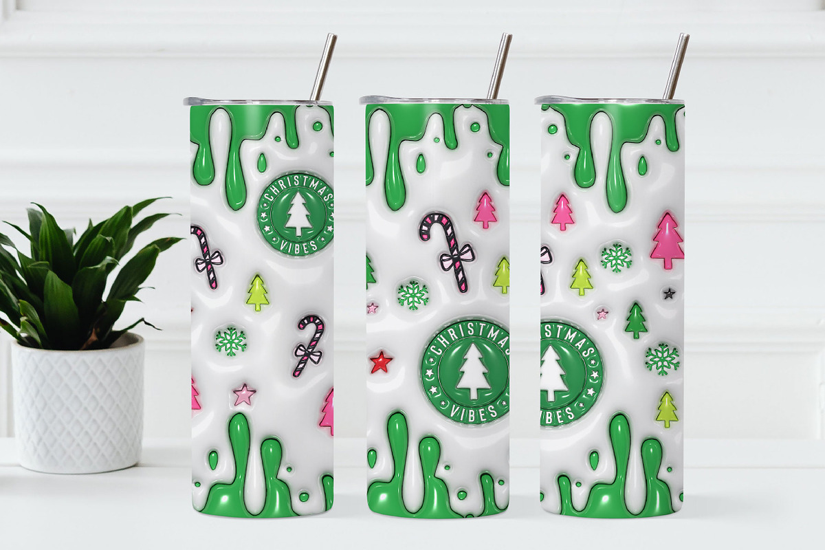 3D Inflated Christmas Tumbler Wrap, a Food & Drink 3D Model by Libby Wishes (Photo 3 of 4)