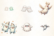 Flying Ghosts Clipart, an Illustration by CrexoraLab (Thumbnail 2 of 5)