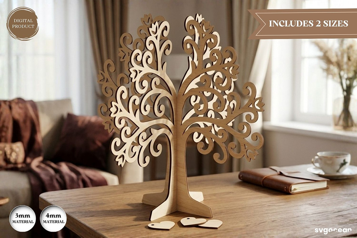 3D Family Tree Stand SVG Bundle, a Decorative Illustration by svgocean (Photo 3 of 14)