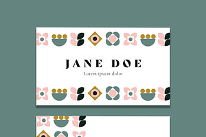 Business Cards With Floral Pattern