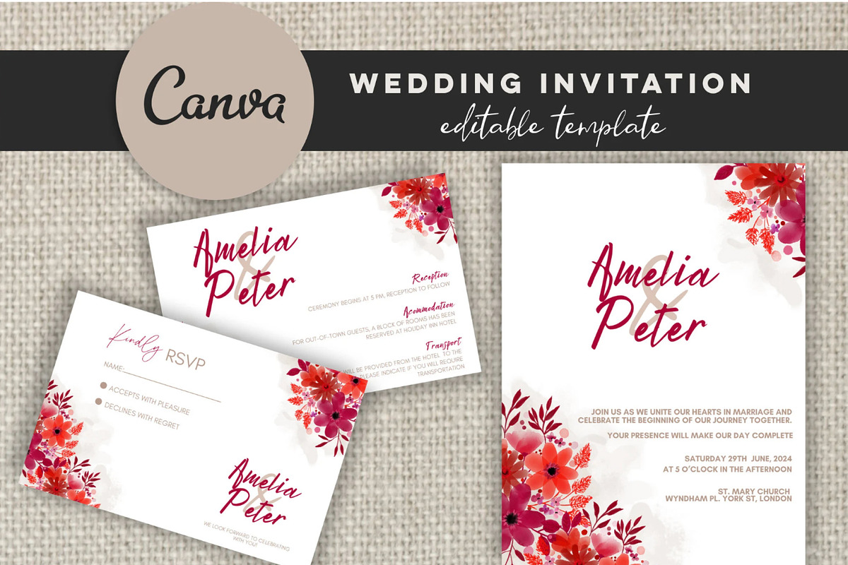 Modern Wedding Invitation, an Invitation Template by Design House (Photo 6 of 8)