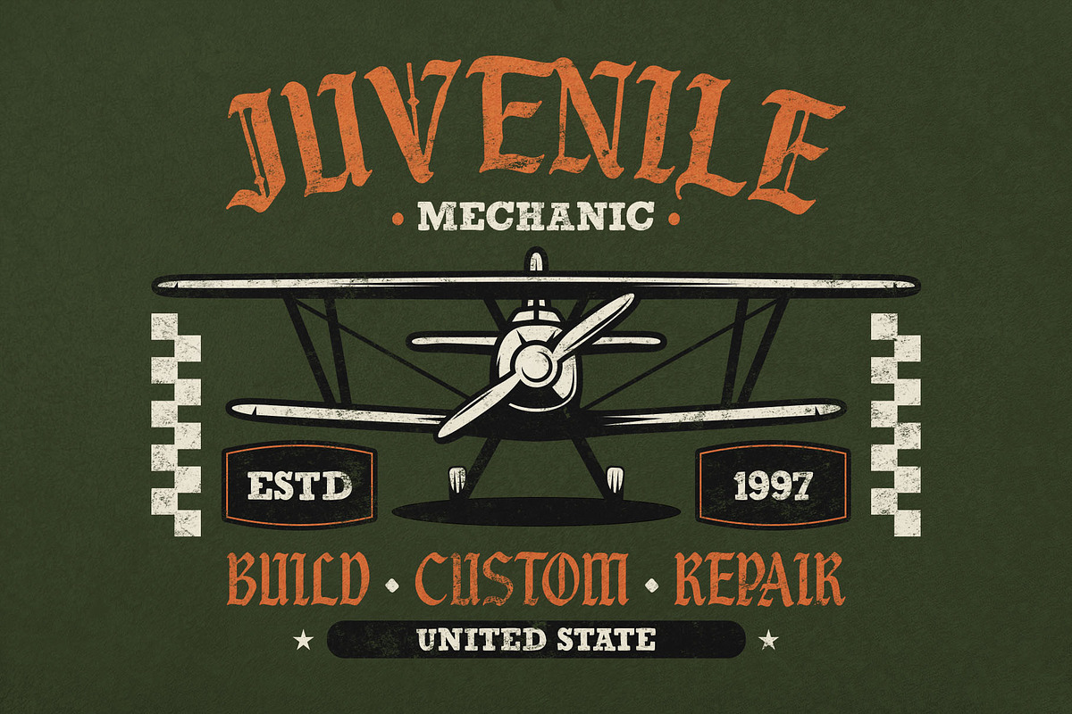 Black Jet Plane Typeface, a Blackletter Font by alit design (Photo 7 of 17)