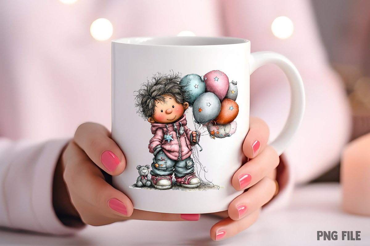 Whimsical Birthday Kids Clipart PNG, an Illustration by Craft Nest (Photo 8 of 8)