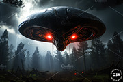 Saucer-Shaped Extraterrestrial UFO, a Technology Illustration by Other Side Art (Thumbnail 6 of 8)
