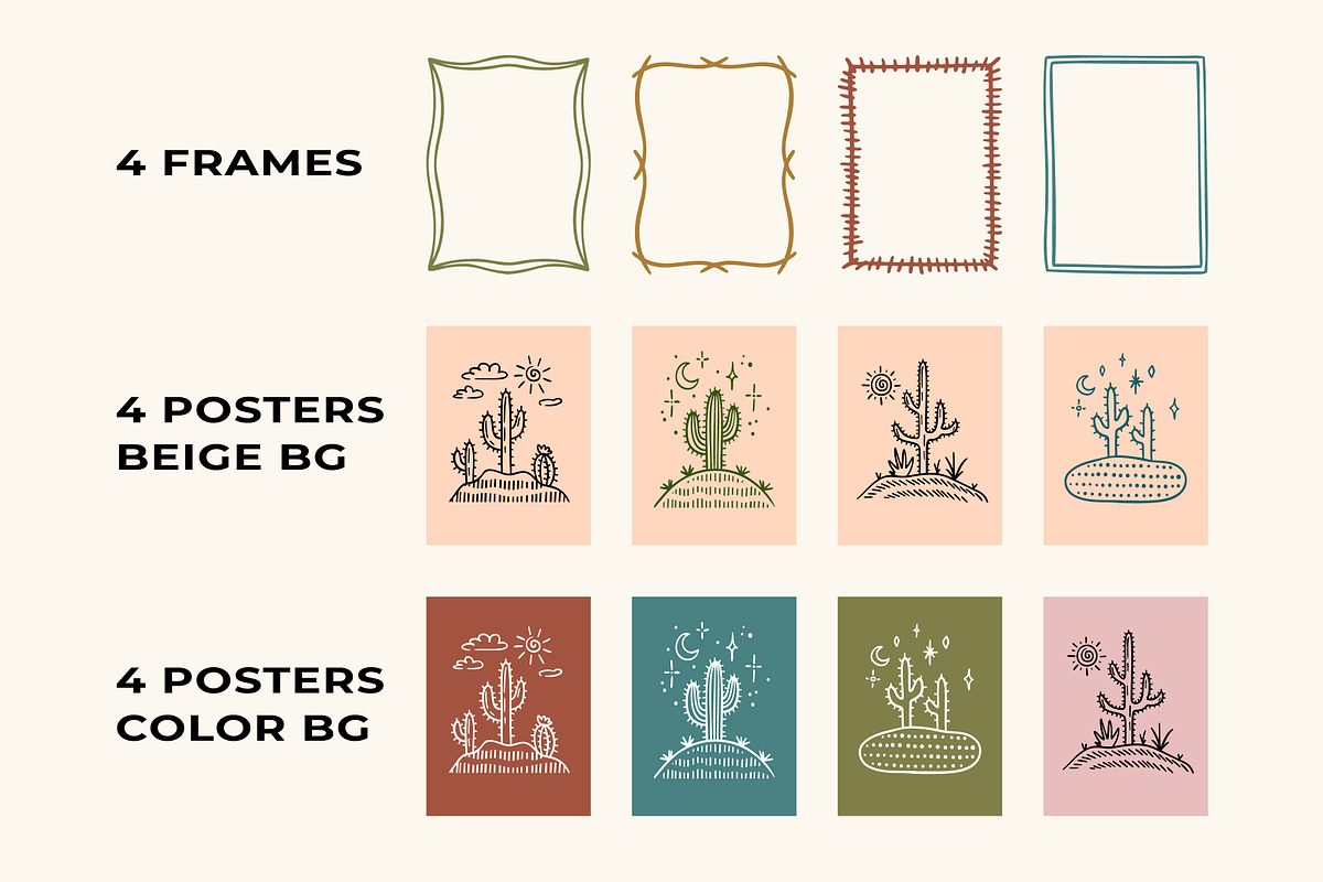 Wild West Boho Line Art Icon Set, a Decorative Illustration by Yanakicc (Photo 4 of 8)