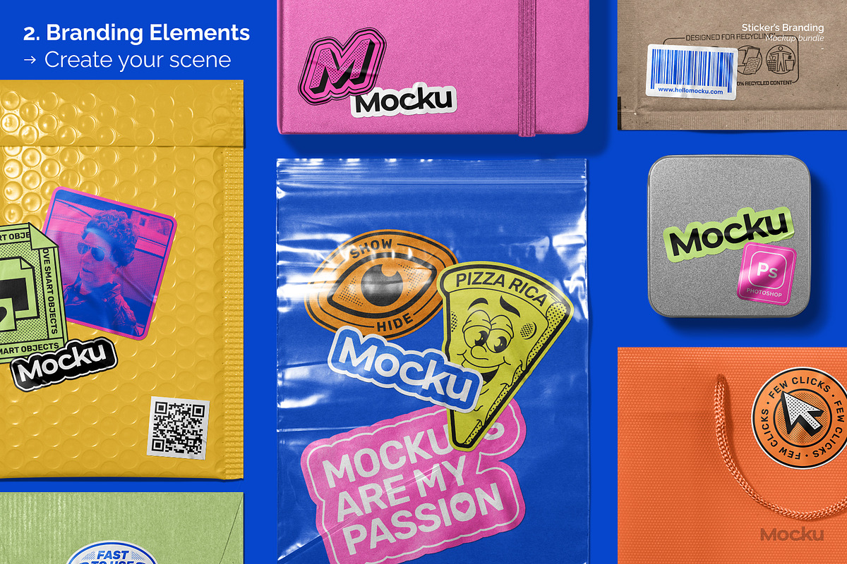 Sticker's Branding Mockup Bundle, a Packaging Mockup by Mocku (Photo 7 of 25)