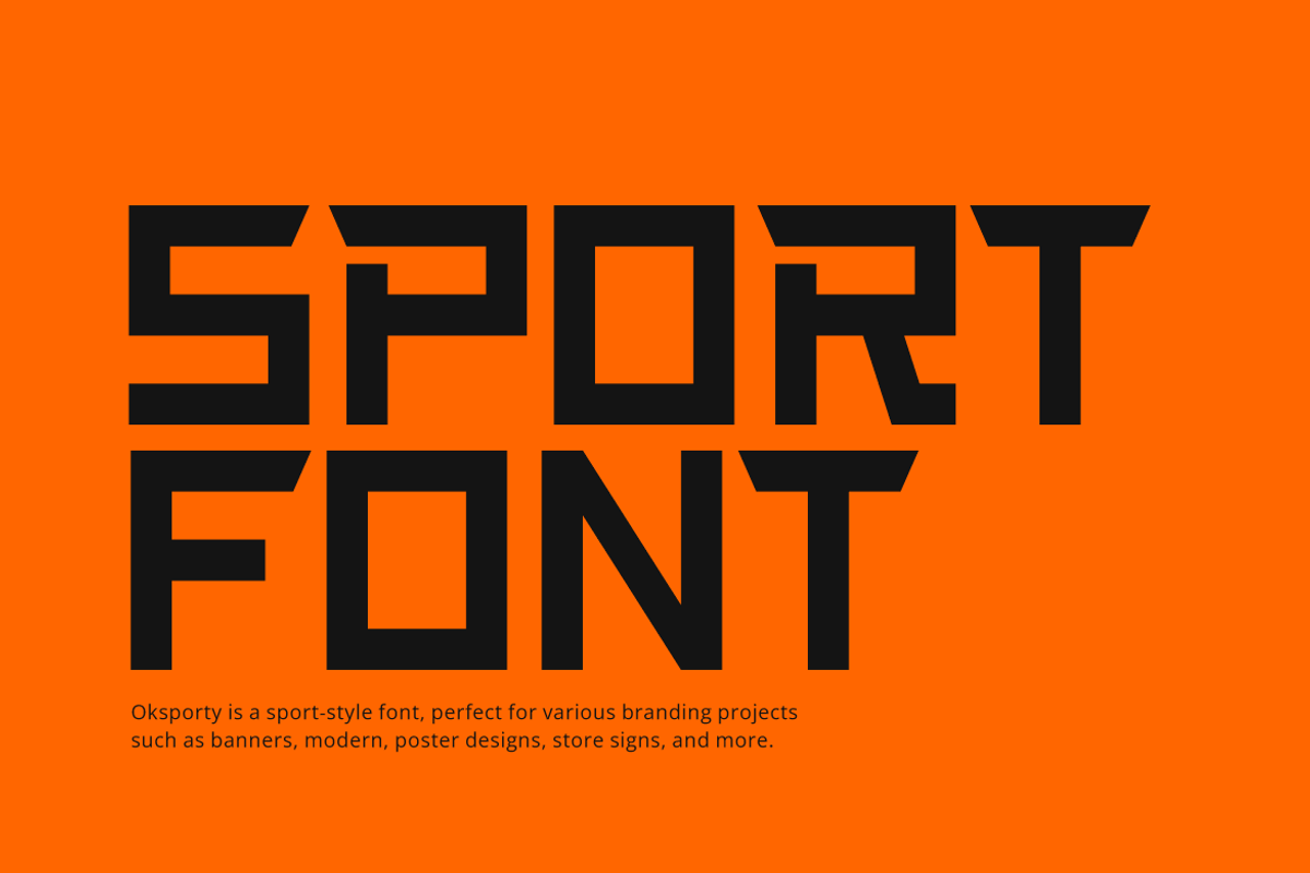 Oksporty - Sport Font, a Sans Serif Font by Iqsiart Studio (Photo 2 of 7)