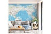 Vector World Map - Pacific View, a Graphic by PorcuPen Works (Thumbnail 3 of 6)