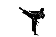 Dynamic martial arts kick silhouette, an Illustration by Amazin_art (Thumbnail 11 of 36)