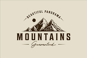mountain and sun logo vector vintage, a Branding & Logo Template by zyxroun shop