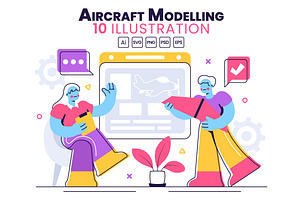 10 Aircraft Modelling Illustration, a Person Illustration by denayunebgt