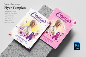Cancer Awareness Poster Template PSD, a Flyer Template by zahidhossainalif