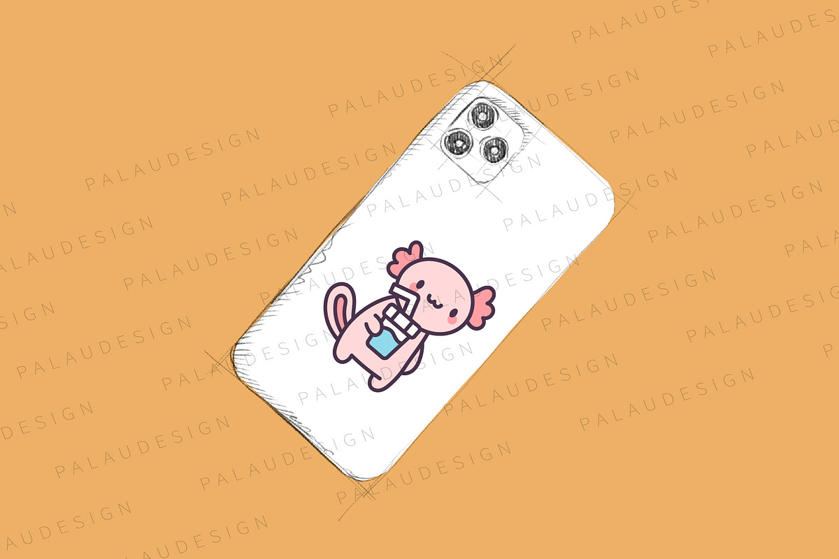 Kawaii Axolotl Summer Walk, a Seasonal Illustration by Palau (Photo 6 of 12)