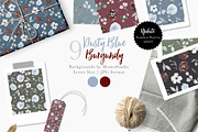 Dusty Blue and Burgundy Florals, a Work Illustration by Momo Studio (Thumbnail 10 of 12)