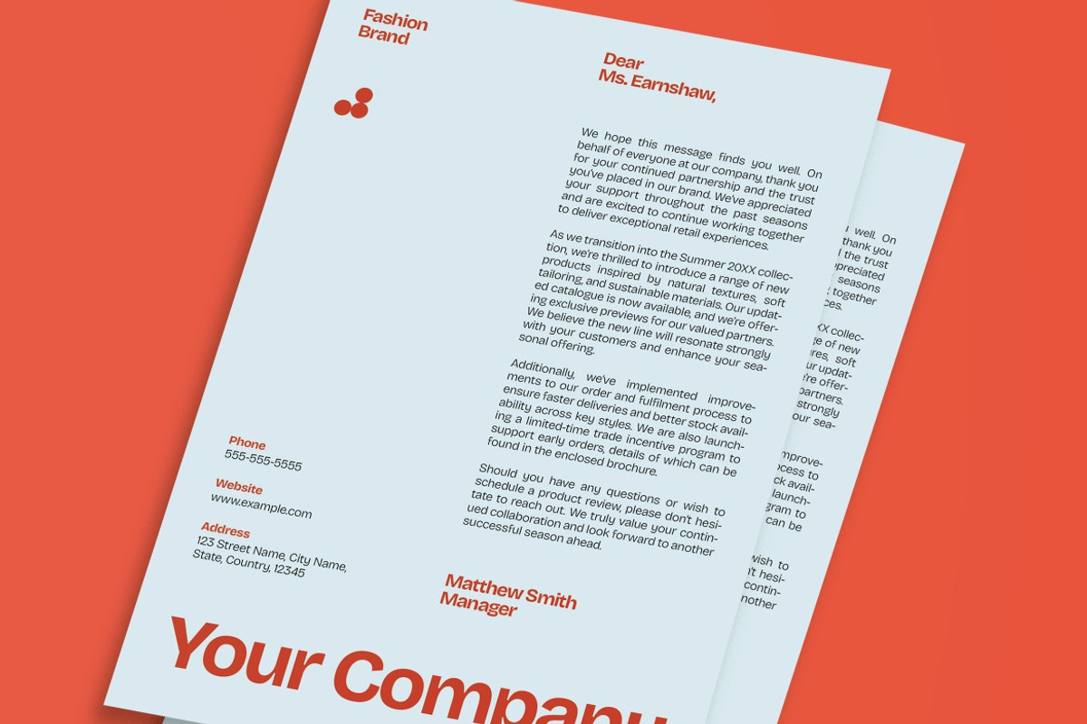 Orange Fashion Letterhead, a Print Template by graphicook (Photo 3 of 3)
