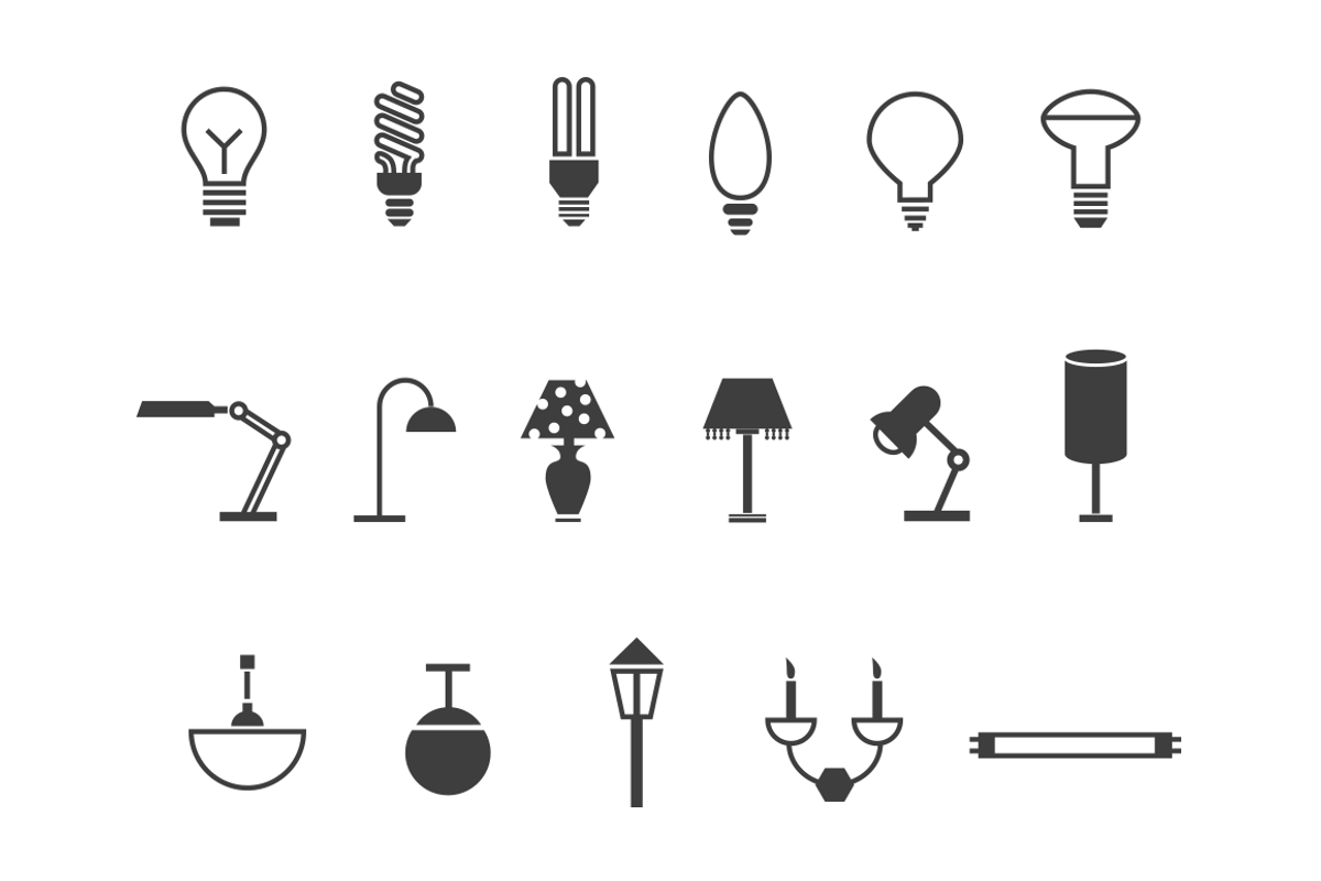 18 Lamp and Light Icons