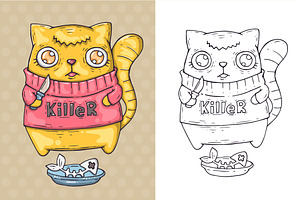 Cartoon Killer Cat