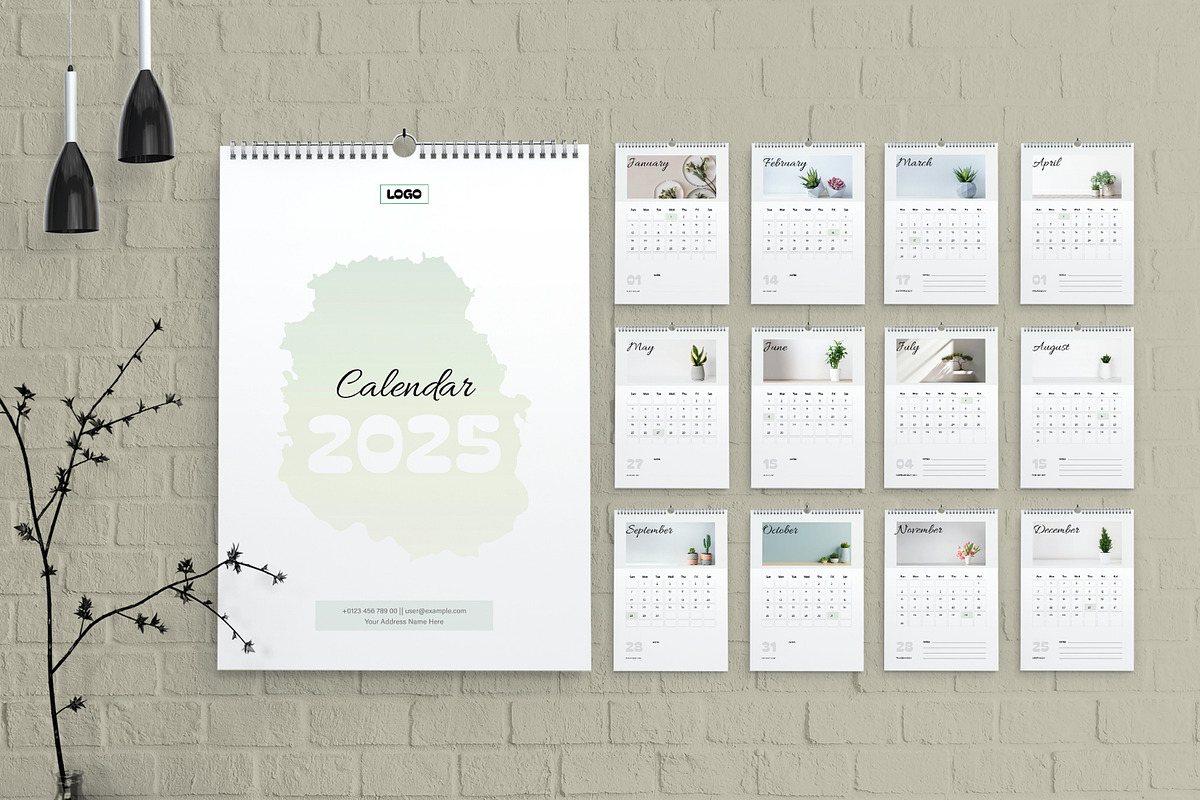 Clean Calendar Design 2025, a Stationery Template by MightyDesign (Photo 1 of 7)
