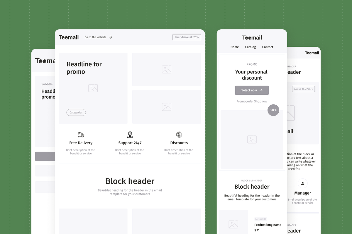 Toomail - Email Newsletter Wireframe, a Wireframe Template by Welovegraphics (Photo 9 of 12)