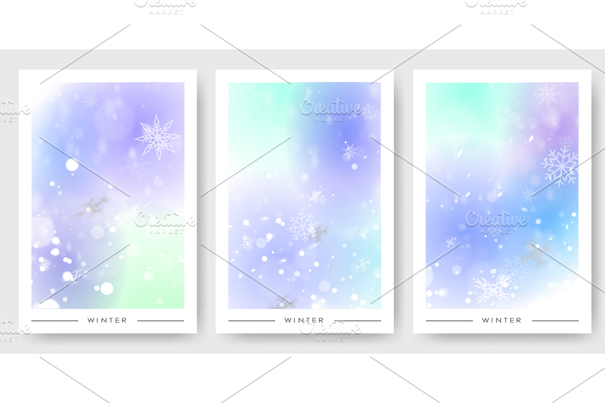 Elegant winter posters set with, an Illustration by art PVP - market