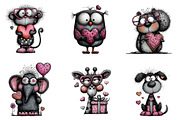 Valentine Animals Clipart, an Illustration by CreationArt (Thumbnail 4 of 6)
