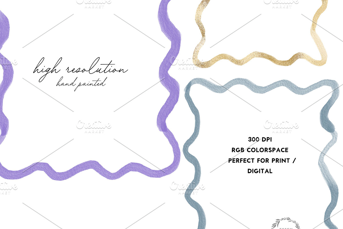Wavy Scallop Borders & Frames, a Decorative Illustration by Essem Creatives (Photo 3 of 4)