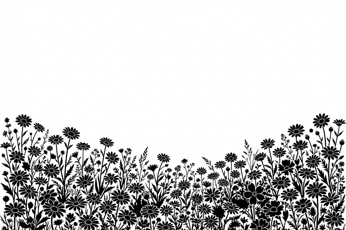 60 Daisy Flower Field Silhouette, a Seasonal Illustration by Amazin_art (Photo 23 of 35)