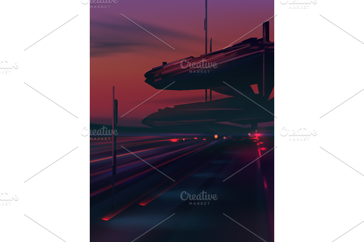 Vector Futuristic Landscape Set, a Technology Illustration by Zonda (Photo 4 of 12)