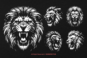 10 Bundle Dark Art Lion Beast King