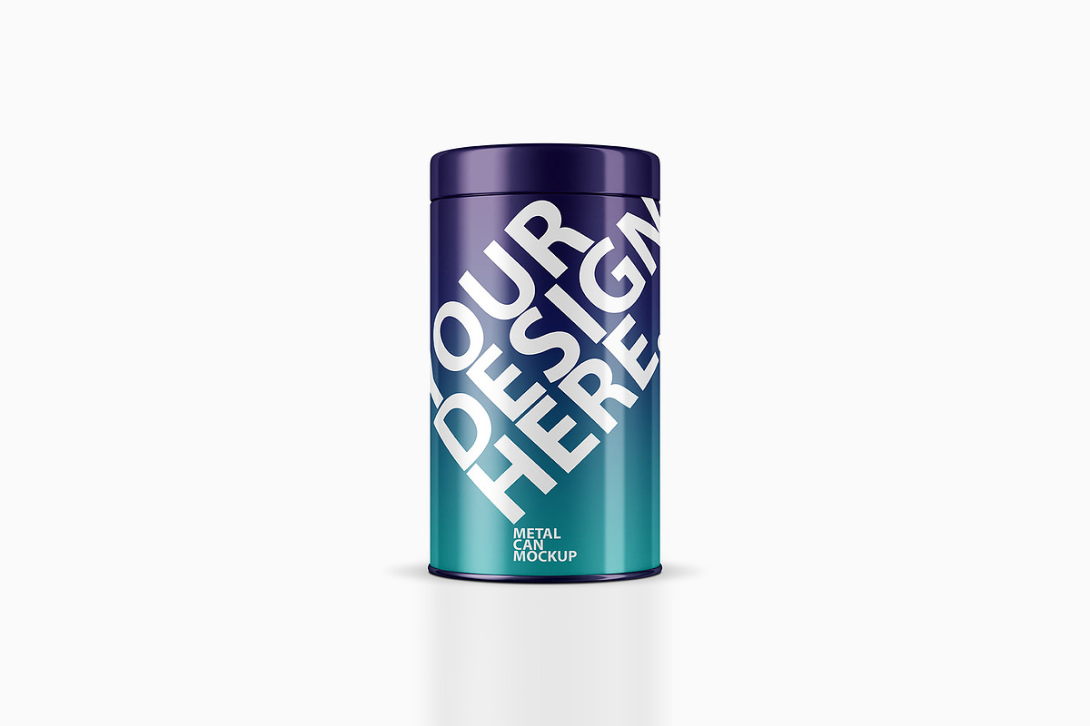 Metal CAN Packaging PSD Mockup, a Cups & Container Mockup by GreatFruit (Photo 2 of 6)